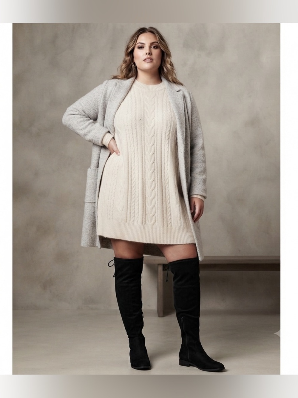 Women's Black Knee-High Boots 9W